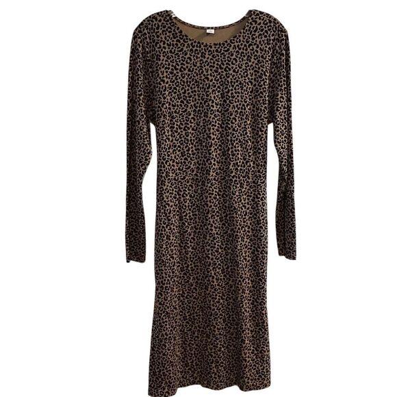 Old Navy Women's Leopard Print Long Sleeve Dress Size L - Picture 1 of 15
